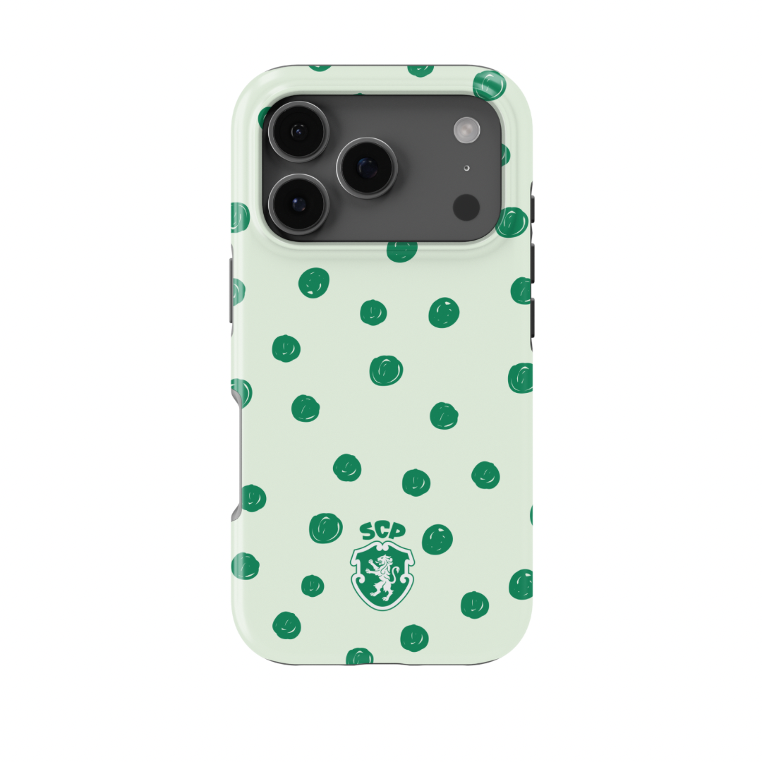 Official SCP Sporting CP Green Polka Dot iPhone Case — InstaCase Portugal