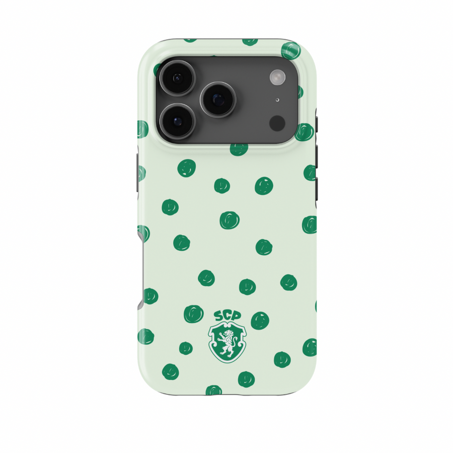 Official SCP Sporting CP Green Polka Dot iPhone Case — InstaCase Portugal
