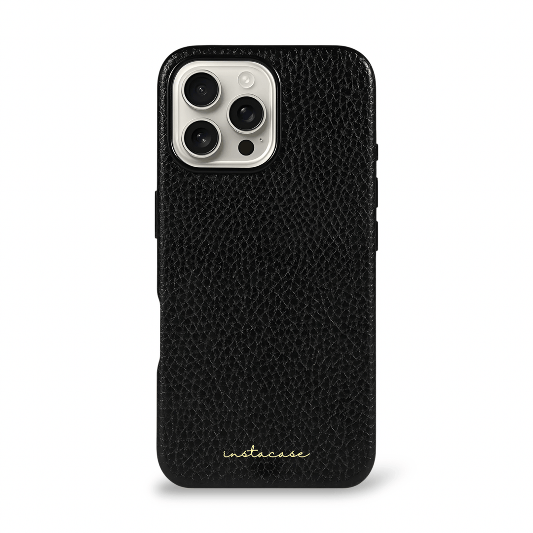 Funda para iPhone de piel auténtica Black Caviar — InstaCase Portugal