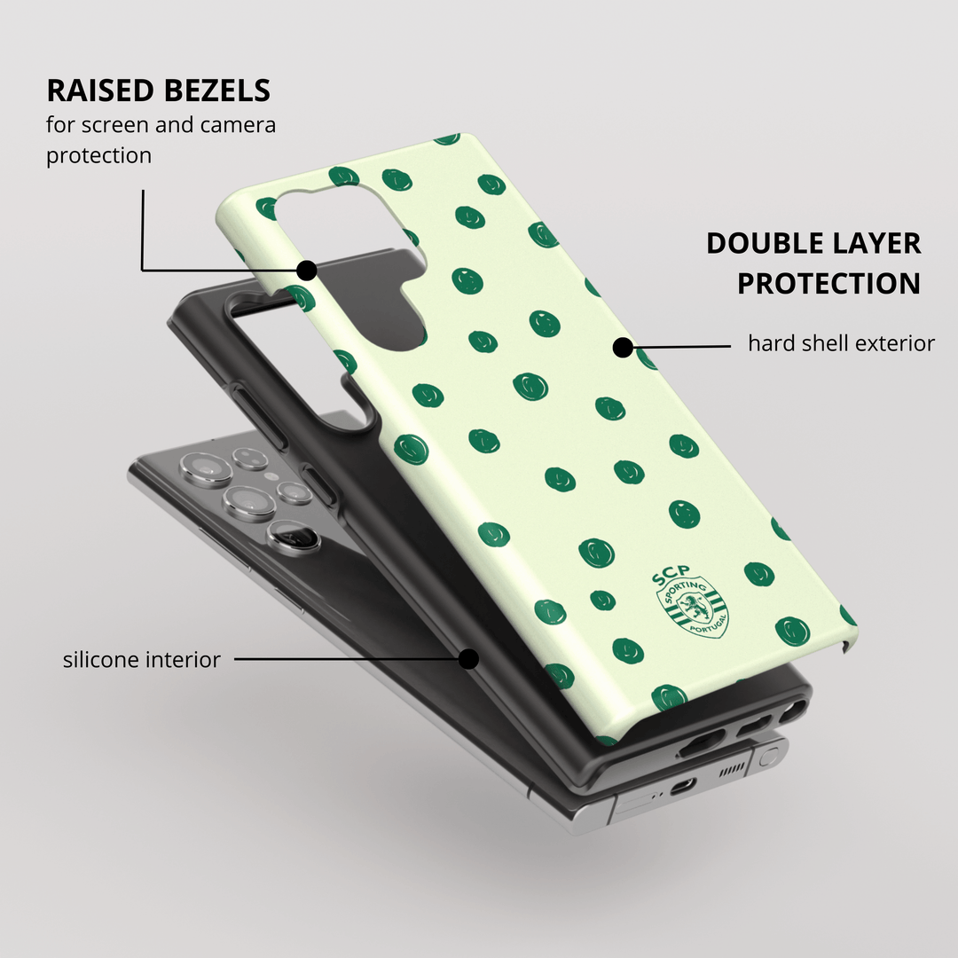 Official SCP Samsung Sporting Green Polka Dot Case — InstaCase Portugal