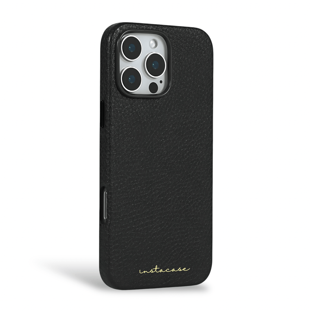 Funda para iPhone de piel auténtica Black Caviar — InstaCase Portugal