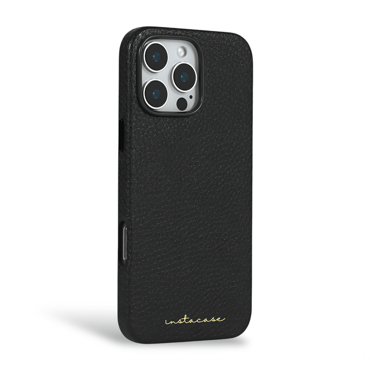 Funda para iPhone de piel auténtica Black Caviar — InstaCase Portugal