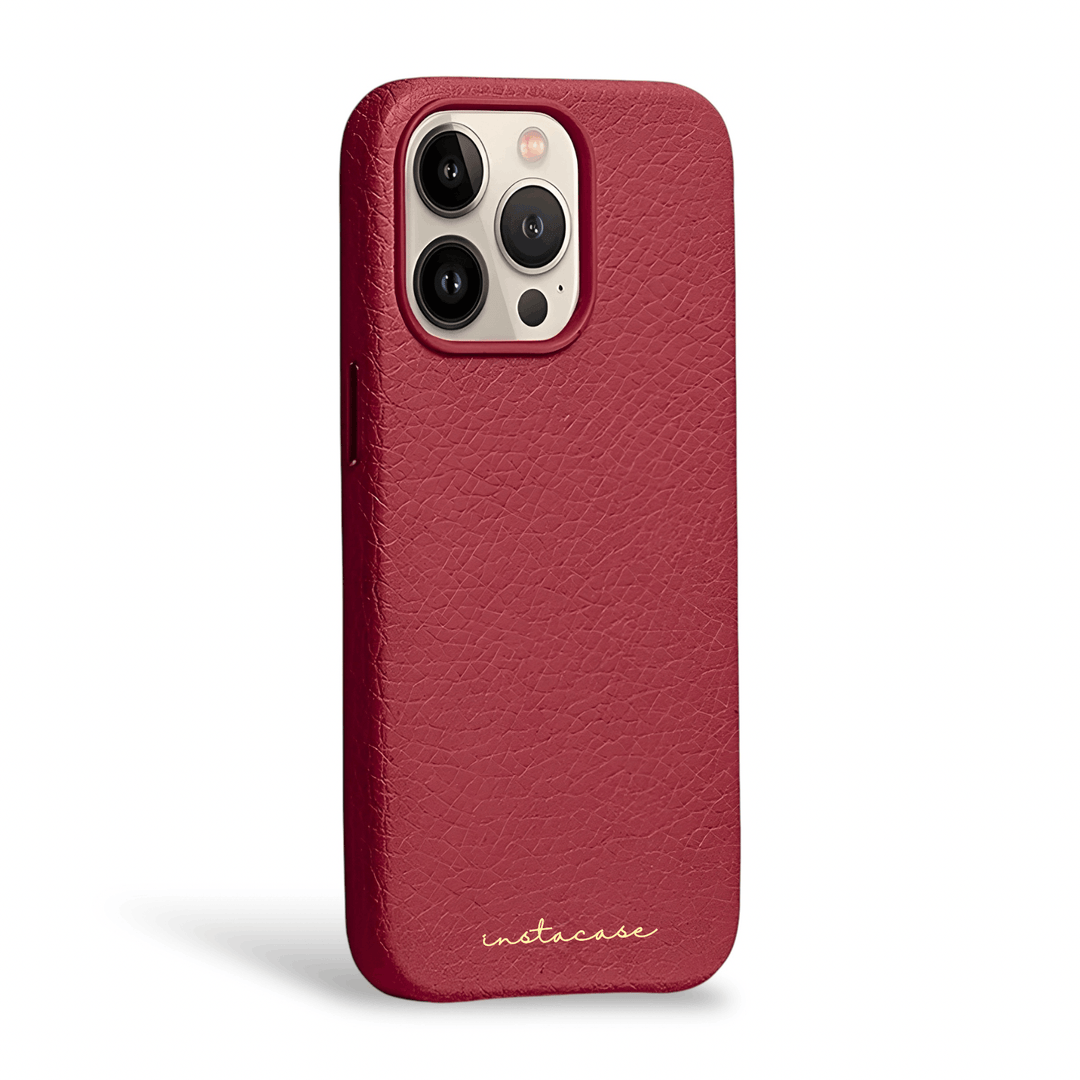 Funda para iPhone de piel auténtica Garnet — InstaCase Portugal
