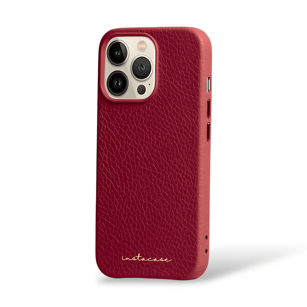 Funda para iPhone de piel auténtica Garnet — InstaCase Portugal