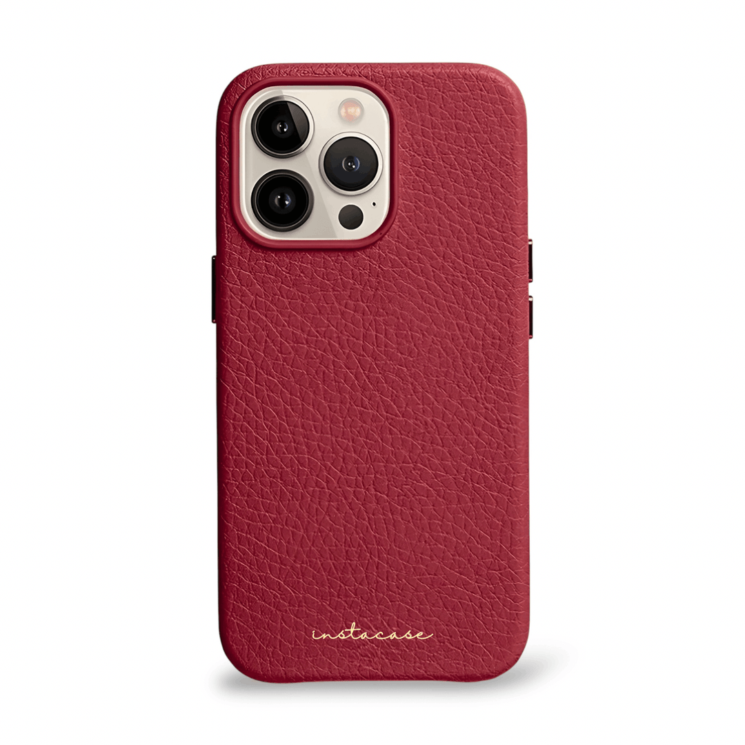 Funda para iPhone de piel auténtica Garnet — InstaCase Portugal