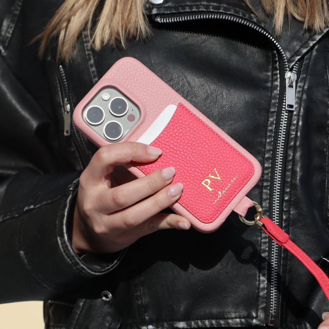 Funda para iPhone «The Sling» en color Coral Lily con asa — InstaCase Portugal