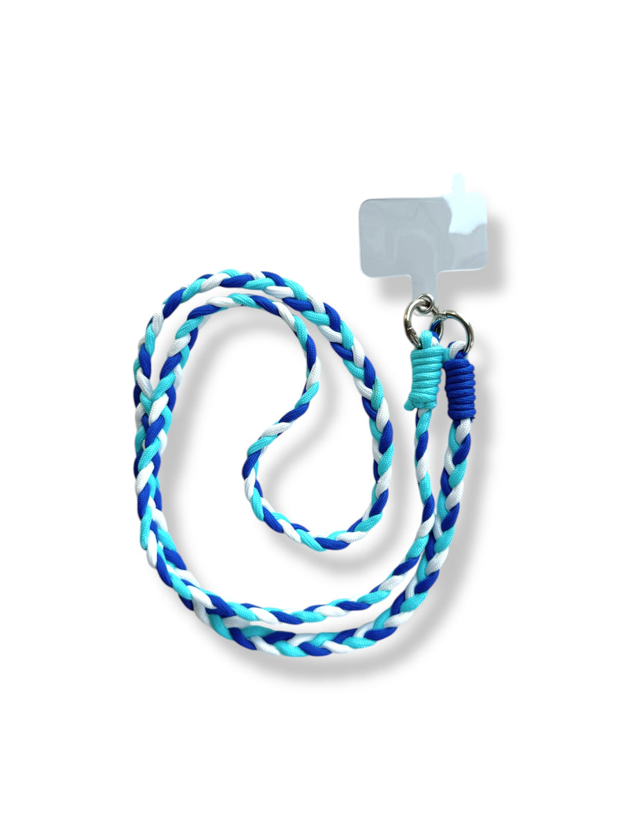 Cordão Universal Trança Azul e Verde Água para telemóvel — InstaCase Portugal