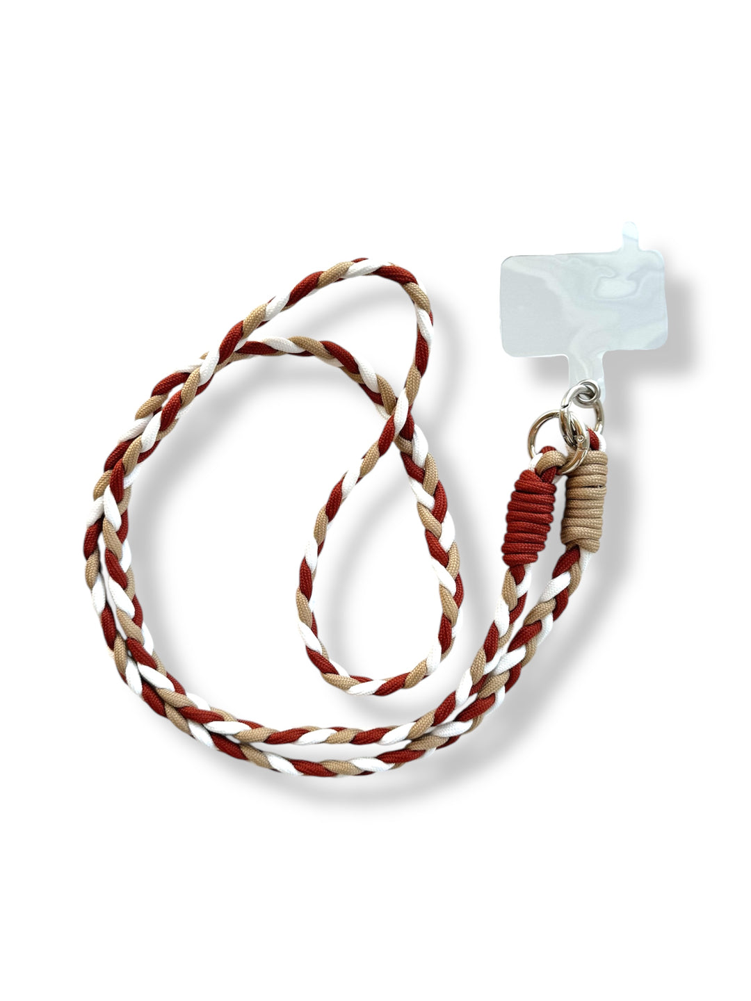 Cordón universal trenzado marrón y blanco para móvil — InstaCase Portugal