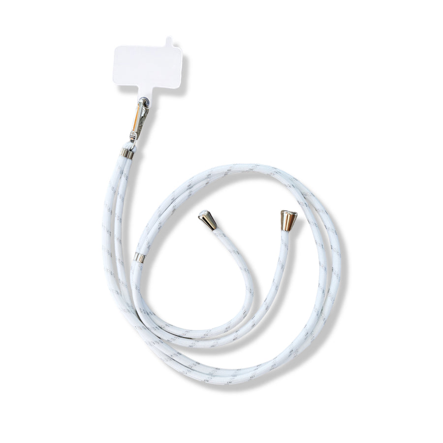 Cordão Universal Branco e Prateado para telemóvel — InstaCase Portugal