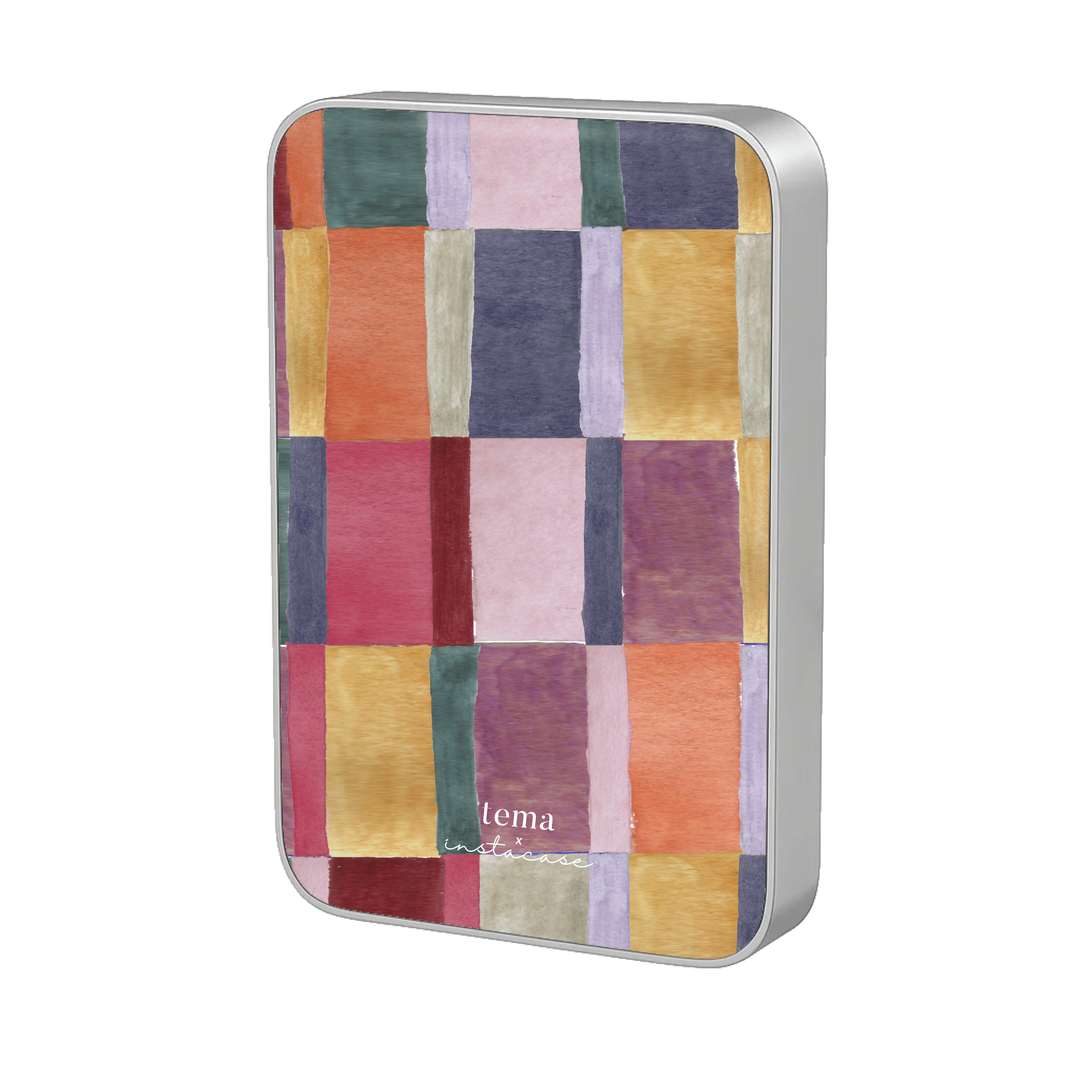 MagSafe Silver Geometric Magnetic Power Bank — InstaCase Portugal