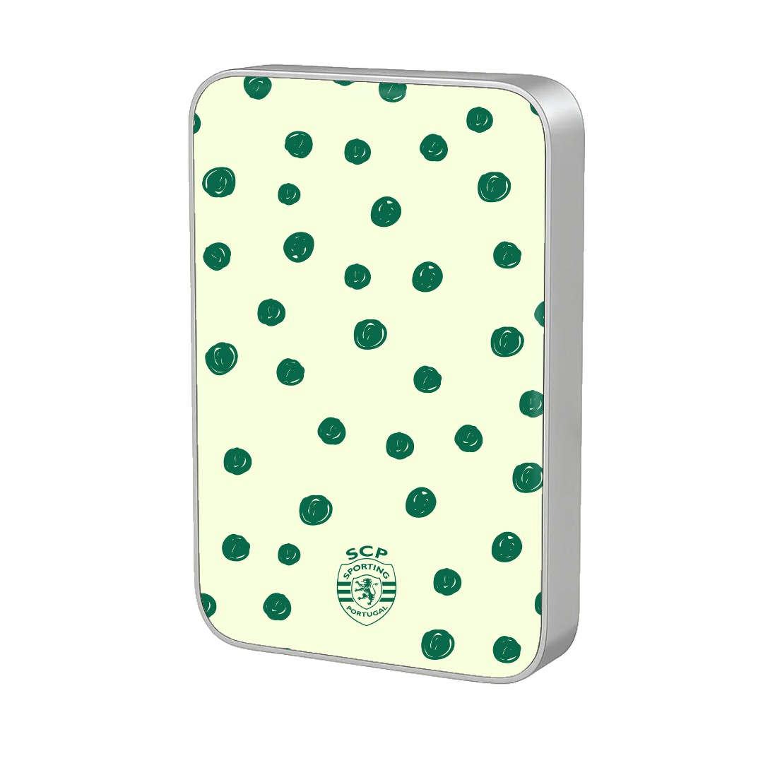 Power Bank Magnética Sporting - Bolinhas Verdes