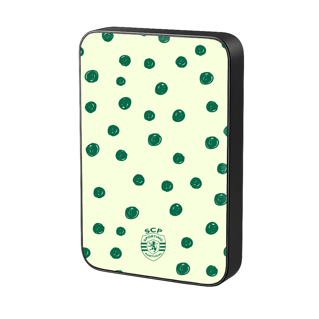 Power Bank Magnética Sporting - Bolinhas Verdes