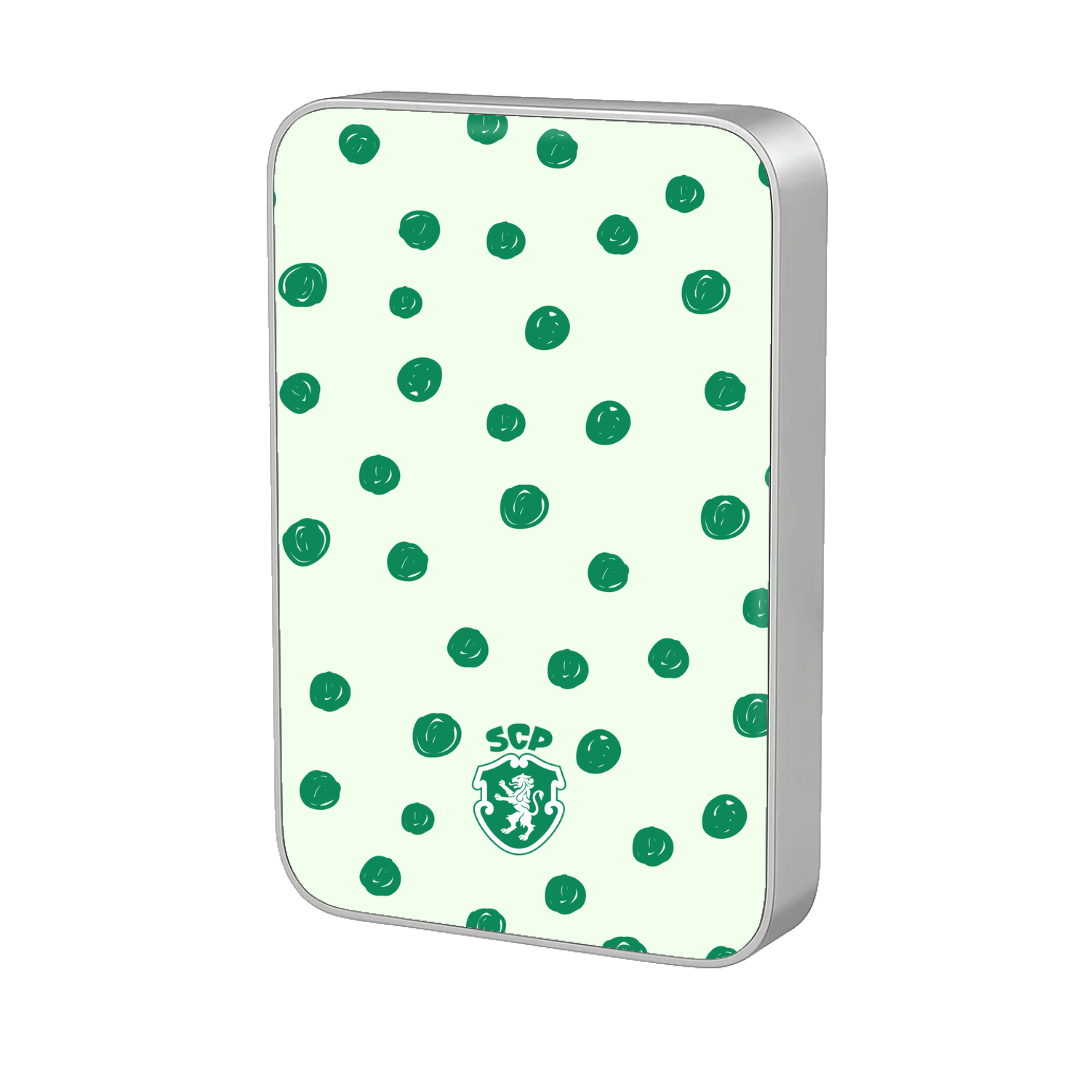 Sporting CP MagSafe Power Bank with Green Dots in Silver — InstaCase Portugal