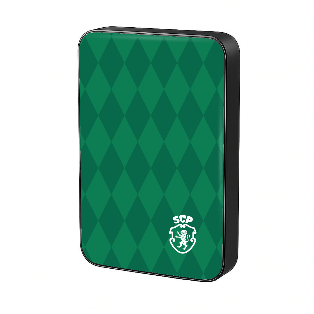 Power Bank MagSafe Sporting CP Losangos Preta — InstaCase Portugal