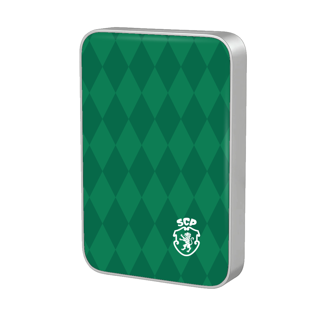 Power Bank MagSafe Sporting CP Losangos Prata — InstaCase Portugal