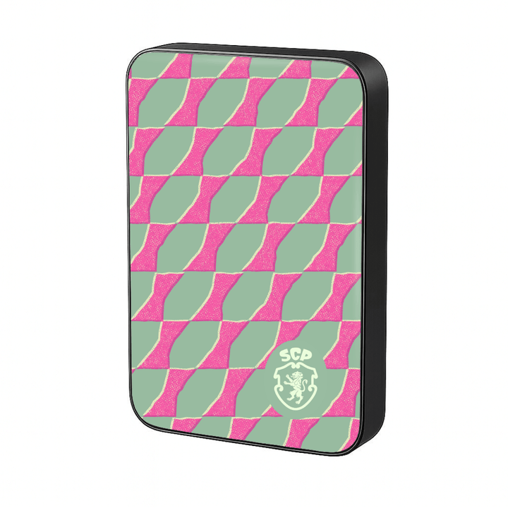 Sporting CP MagSafe Power Bank — Green and Black Waves — InstaCase Portugal
