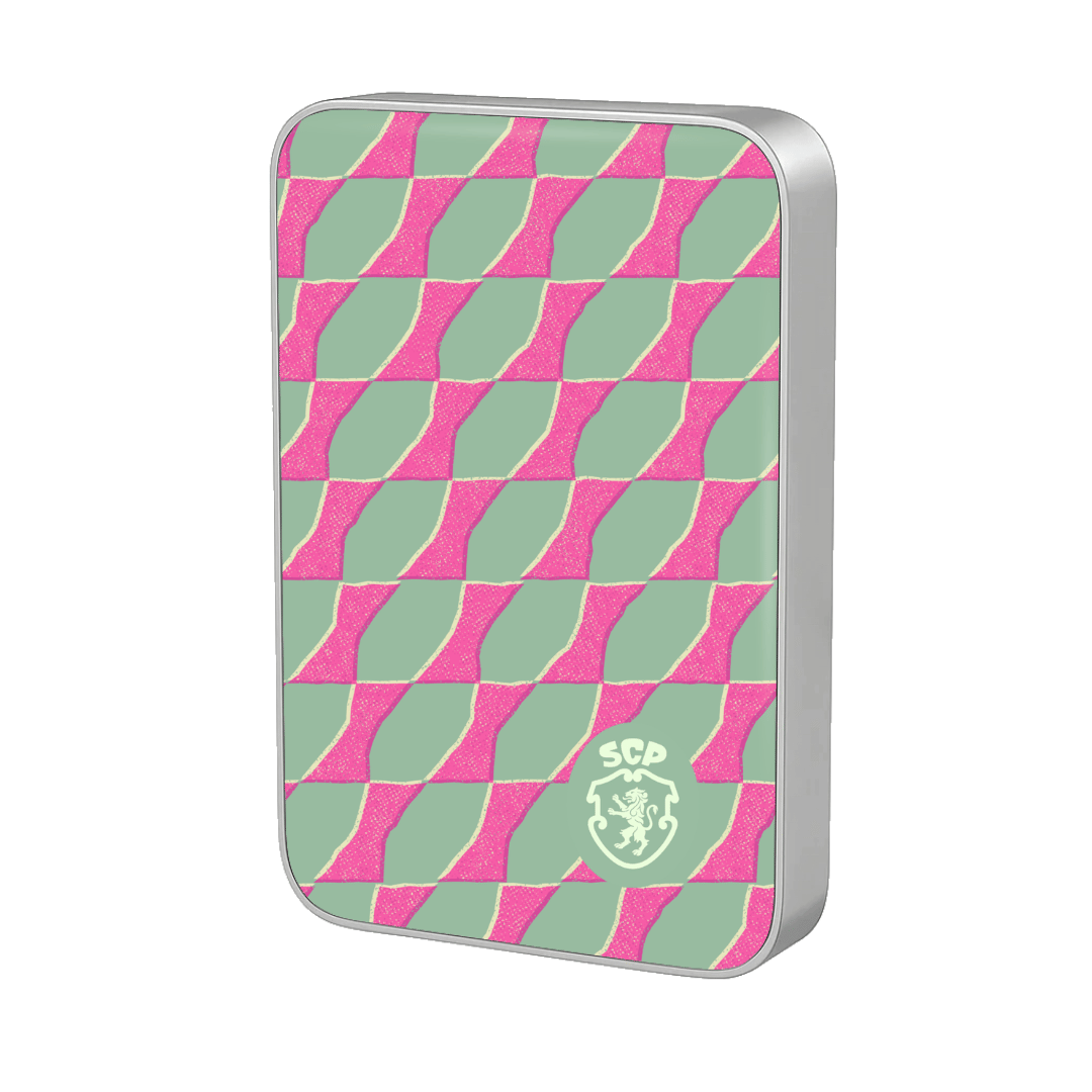 Sporting CP MagSafe Power Bank — Onda Verde Silver — InstaCase Portugal