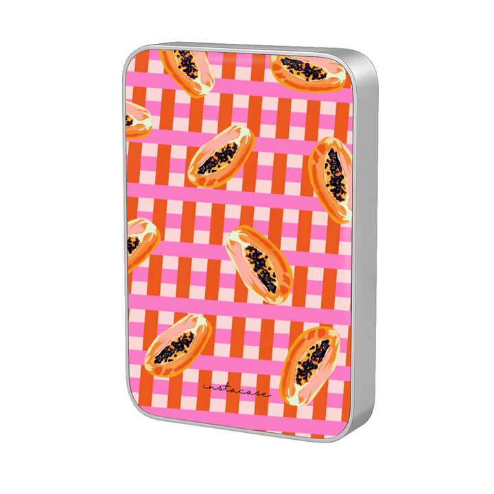Power Bank Magnética Papaya Party Prata MagSafe — InstaCase Portugal