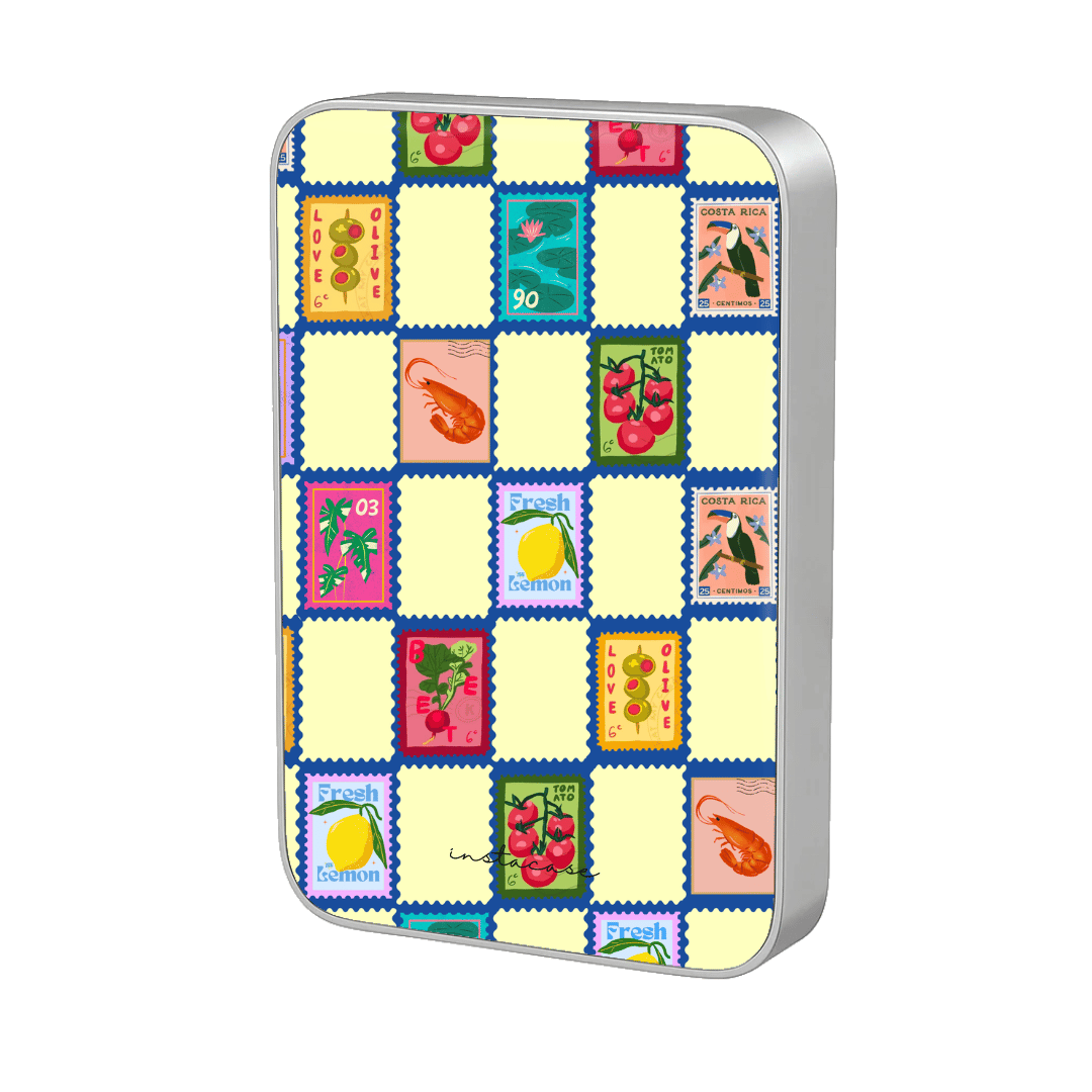 Power Bank Magnética Postcard Prata MagSafe — InstaCase Portugal