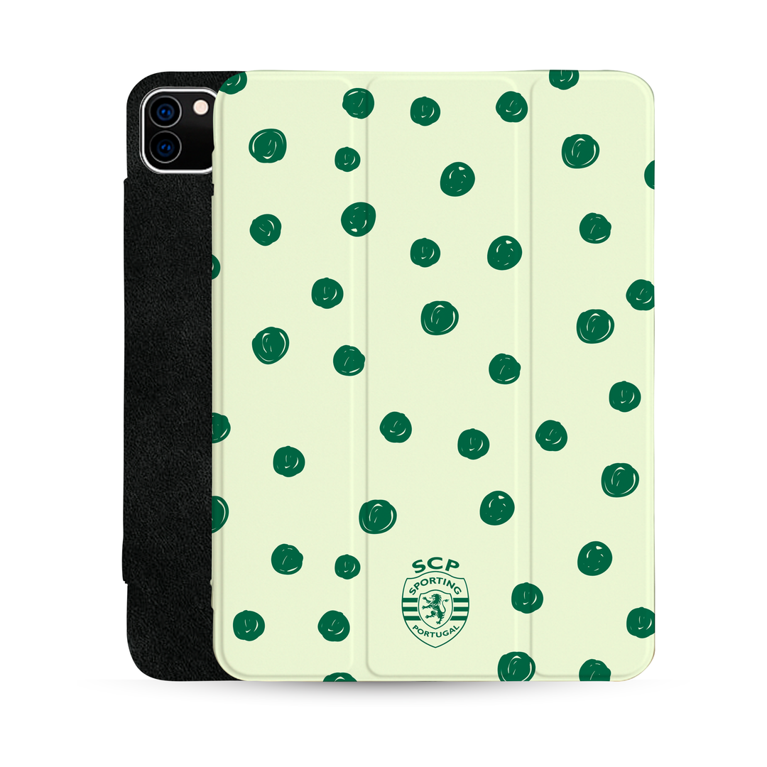 Sporting iPad Cover - Green Polka Dots